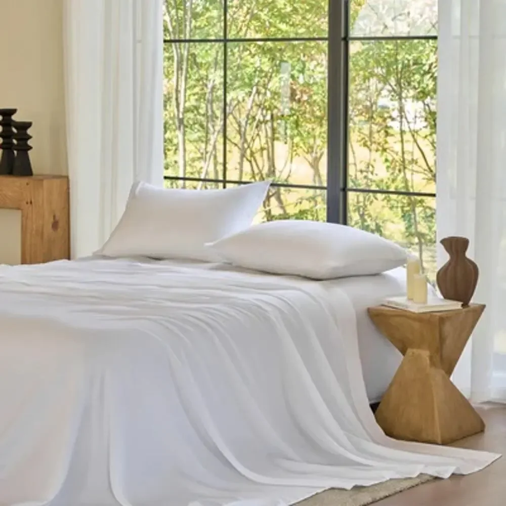 NWT Sijo AiryWeight Eucalyptus Sheet Set, - 3pc - 2 Pillowcases 1 Sheets Snow K